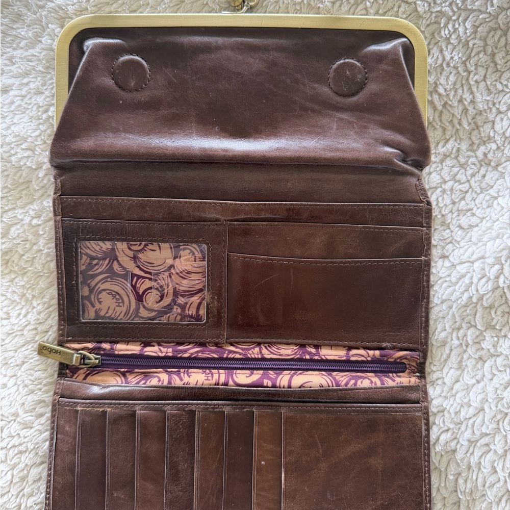 HOBO Rachel Dark Brown Leather Clutch - Picture 2 of 4